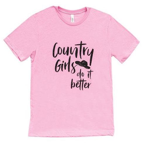 Country Girls Do It Better T-Shirt Heather Bubble Gum XL - The Fox Decor