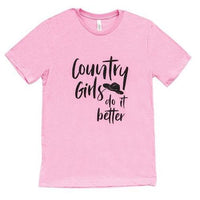 Country Girls Do It Better T-Shirt Heather Bubble Gum XL - The Fox Decor