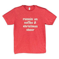 Runnin' On Coffee & Christmas Cheer T-Shirt Heather Red XL - The Fox Decor