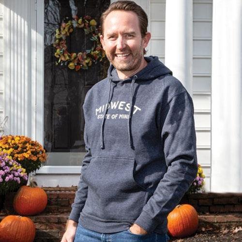 Midwest State of Mind Sweatshirt Classic Heather Navy Small - The Fox Decor