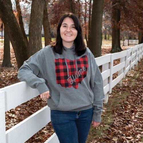 Ohio Buffalo Check Sweatshirt Gunmetal Heather Large - The Fox Decor