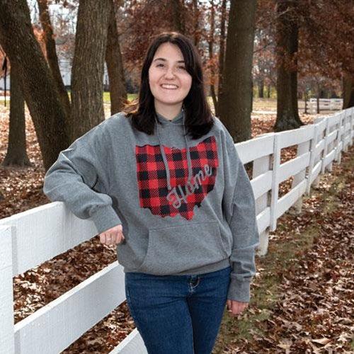 Ohio Buffalo Check Sweatshirt Gunmetal Heather Small - The Fox Decor