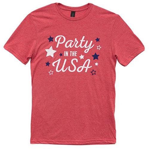 Party in the USA T-Shirt Heather Red XXL - The Fox Decor