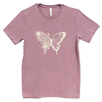 Butterfly Floral T-Shirt Heather Orchid Medium - The Fox Decor