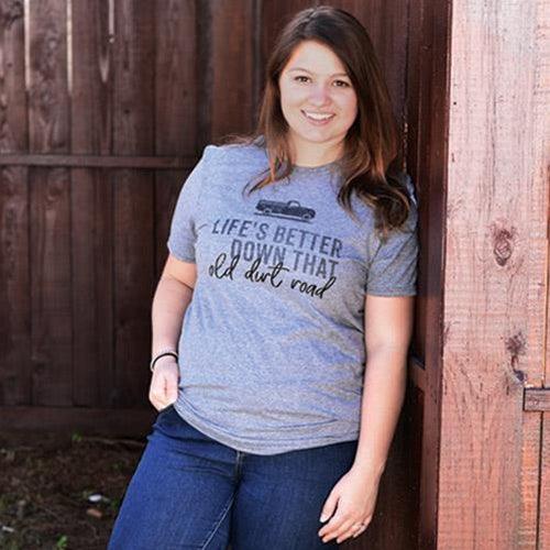 Old Dirt Road T-Shirt Heather Graphite XXL - The Fox Decor