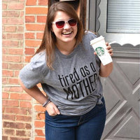 Tired As A Mother T-Shirt Heather Graphite Medium - The Fox Decor