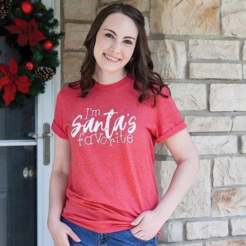 I'm Santa's Favorite T-Shirt Heather Red Small - The Fox Decor