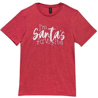 I'm Santa's Favorite T-Shirt Heather Red Small - The Fox Decor
