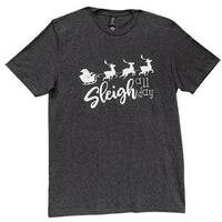 Sleigh All Day T-Shirt Heather Dark Gray Small - The Fox Decor