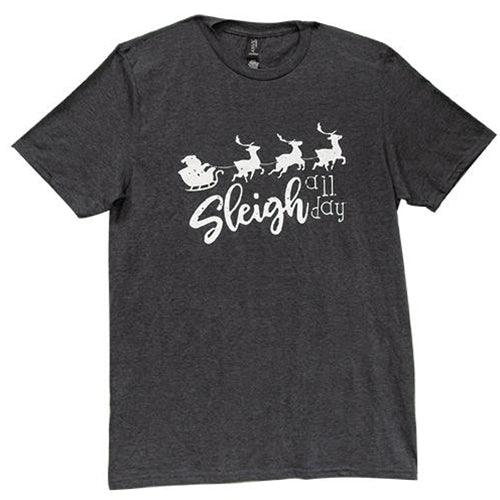 Sleigh All Day T-Shirt Heather Dark Gray XXL - The Fox Decor