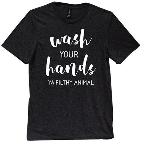 Wash Your hands Ya Filthy Animal T-Shirt Black XL - The Fox Decor