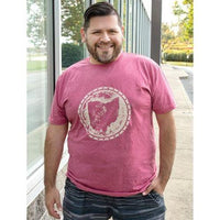 Distressed Ohio T-Shirt Heather Red XL - The Fox Decor