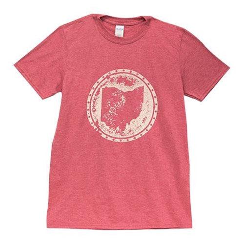 Distressed Ohio T-Shirt Heather Red XL - The Fox Decor