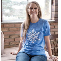 Snowflake T-Shirt Heather Royal Small - The Fox Decor