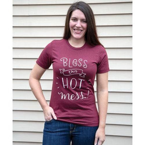 Bless This Hot Mess T-Shirt Medium - The Fox Decor
