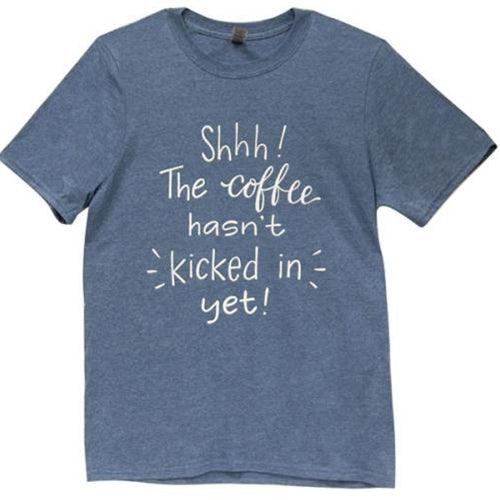 Coffee Hasn't Kicked In T-Shirt Heather Indigo Small - The Fox Decor