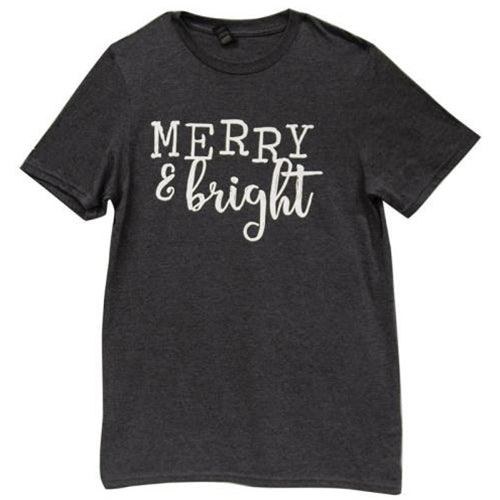 Merry & Bright T-Shirt (White Ink) Small - The Fox Decor