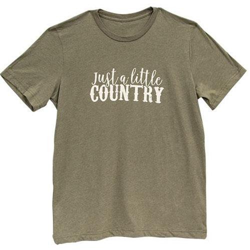 Just a Little Country T-Shirt Heather Olive Small - The Fox Decor