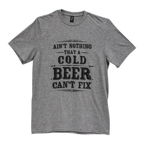 Ain't Nothing That A Cold Beer Can't Fix T-Shirt Heather Graphite Small - The Fox Decor