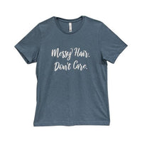 Thumbnail for Messy Hair Don't Care T-Shirt Heather Slate XXL
