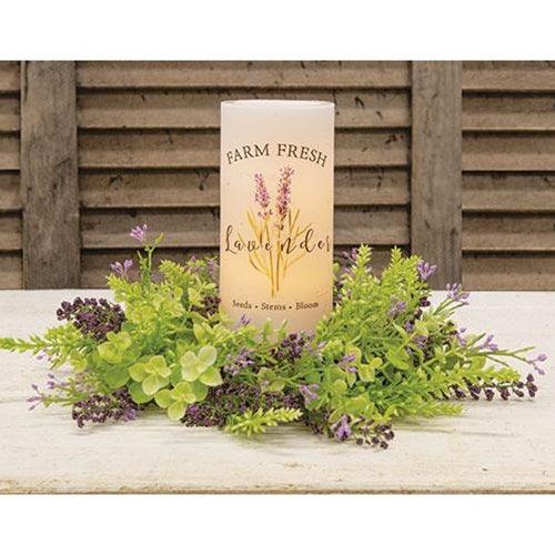 Farm Fresh Lavender LED Pillar 3x6 - The Fox Decor