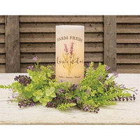 Farm Fresh Lavender LED Pillar 3x6 - The Fox Decor