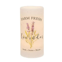 Farm Fresh Lavender LED Pillar 3x6 - The Fox Decor