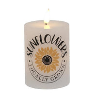 Locally Grown Sunflowers LED Pillar Candle 3x4 - The Fox Decor