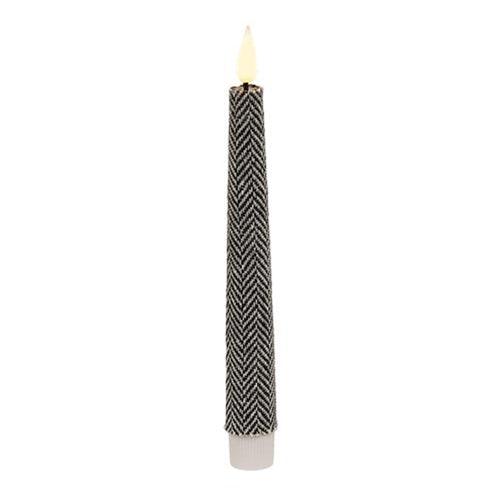 Black & White Chevron LED Taper 75H - The Fox Decor
