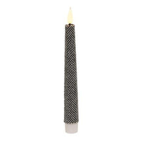 Black & White Chevron LED Taper 75H - The Fox Decor