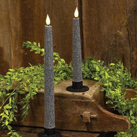 Black & White Chevron LED Taper 75H - The Fox Decor