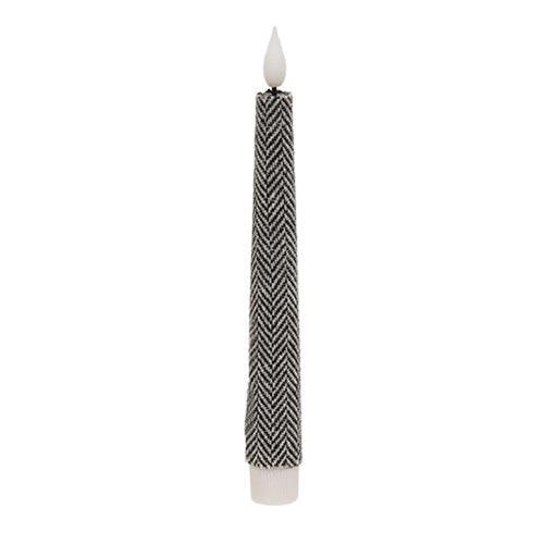 Black & White Chevron LED Taper 75H - The Fox Decor