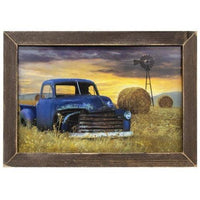 Old Chevy With Windmill Framed Print 12x18 - The Fox Decor