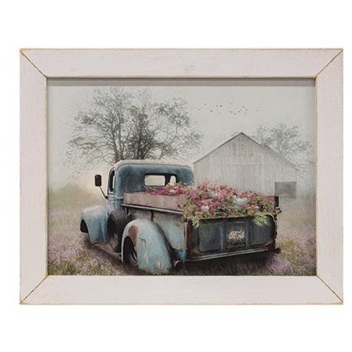 Misty Morning Delivery Print 12 x 16 White Wash Frame - The Fox Decor