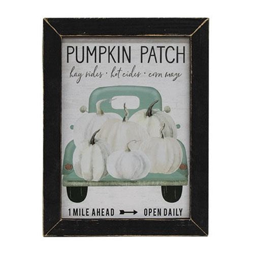 Blue Truck Pumpkin Patch Framed Print - The Fox Decor