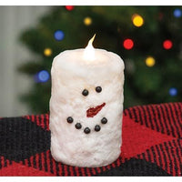 Snowman Votive Timer Pillar 2 x 3 - The Fox Decor