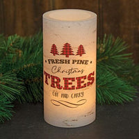 Fresh Pine Christmas Trees Timer Pillar - The Fox Decor
