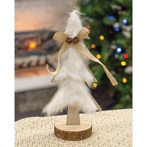 Fuzzy Christmas Tree On Base - The Fox Decor