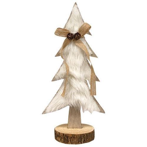 Fuzzy Christmas Tree On Base - The Fox Decor