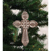 Antiqued Rusty Cross Ornament - The Fox Decor