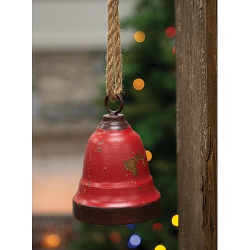 Distressed Red Bell Ornament - The Fox Decor