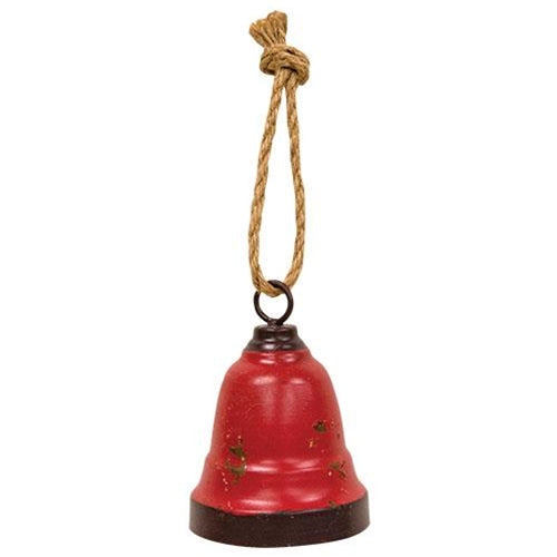 Distressed Red Bell Ornament - The Fox Decor