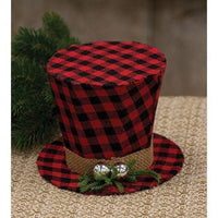 Red & Black Buffalo Check Top Hat - The Fox Decor