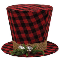 Red & Black Buffalo Check Top Hat - The Fox Decor