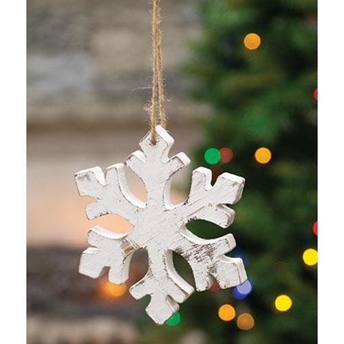 Distressed Wooden Snowflake Ornament - The Fox Decor