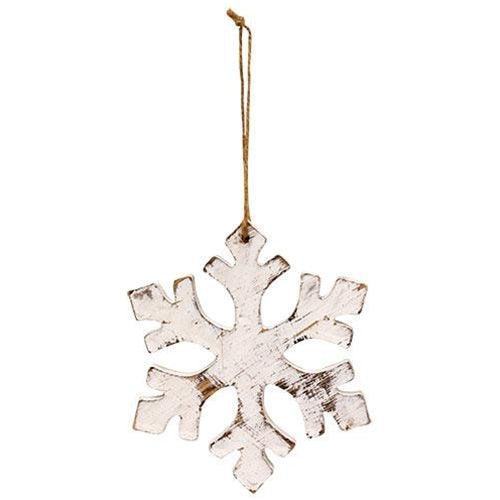 Distressed Wooden Snowflake Ornament - The Fox Decor