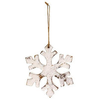 Distressed Wooden Snowflake Ornament - The Fox Decor