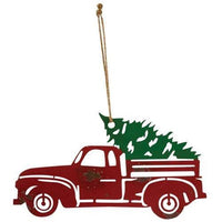 Hanging Distressed Red Metal Truck - The Fox Decor