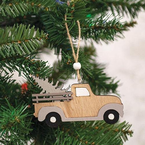 Nordic Wooden Truck With Tree Ornament - The Fox Decor