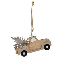 Nordic Wooden Truck With Tree Ornament - The Fox Decor